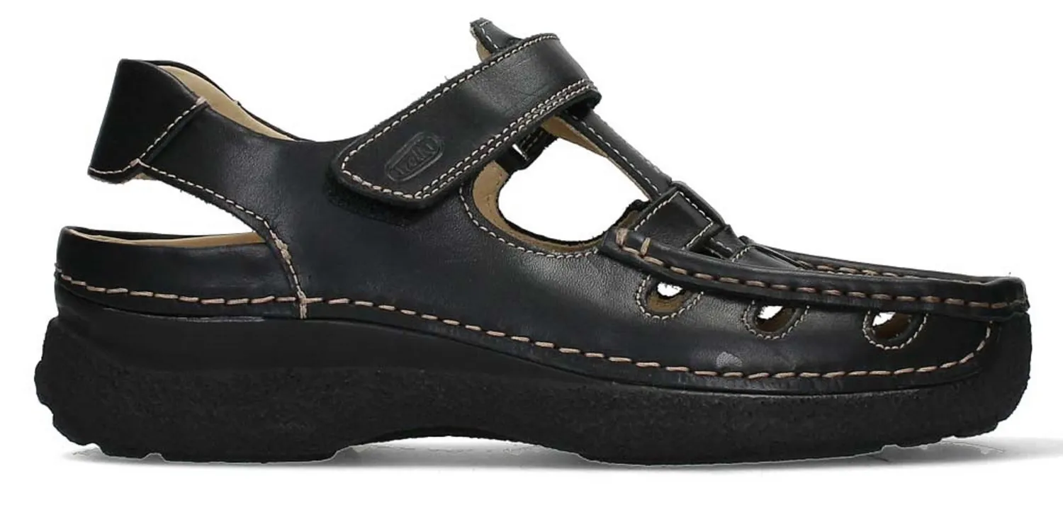 Sandaal Wolky Men Roll Sandal Men Oiled leather Black