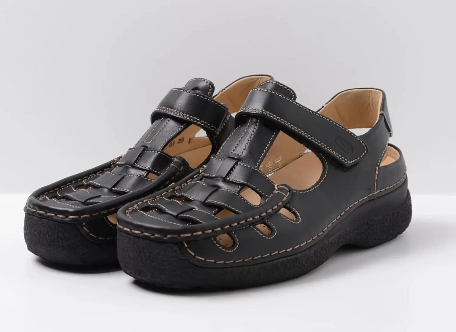Sandaal Wolky Men Roll Sandal Men Oiled leather Black